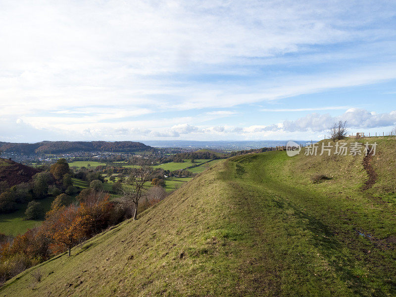 秋景，Uley Bury，科茨沃尔德，格洛斯特郡，英国